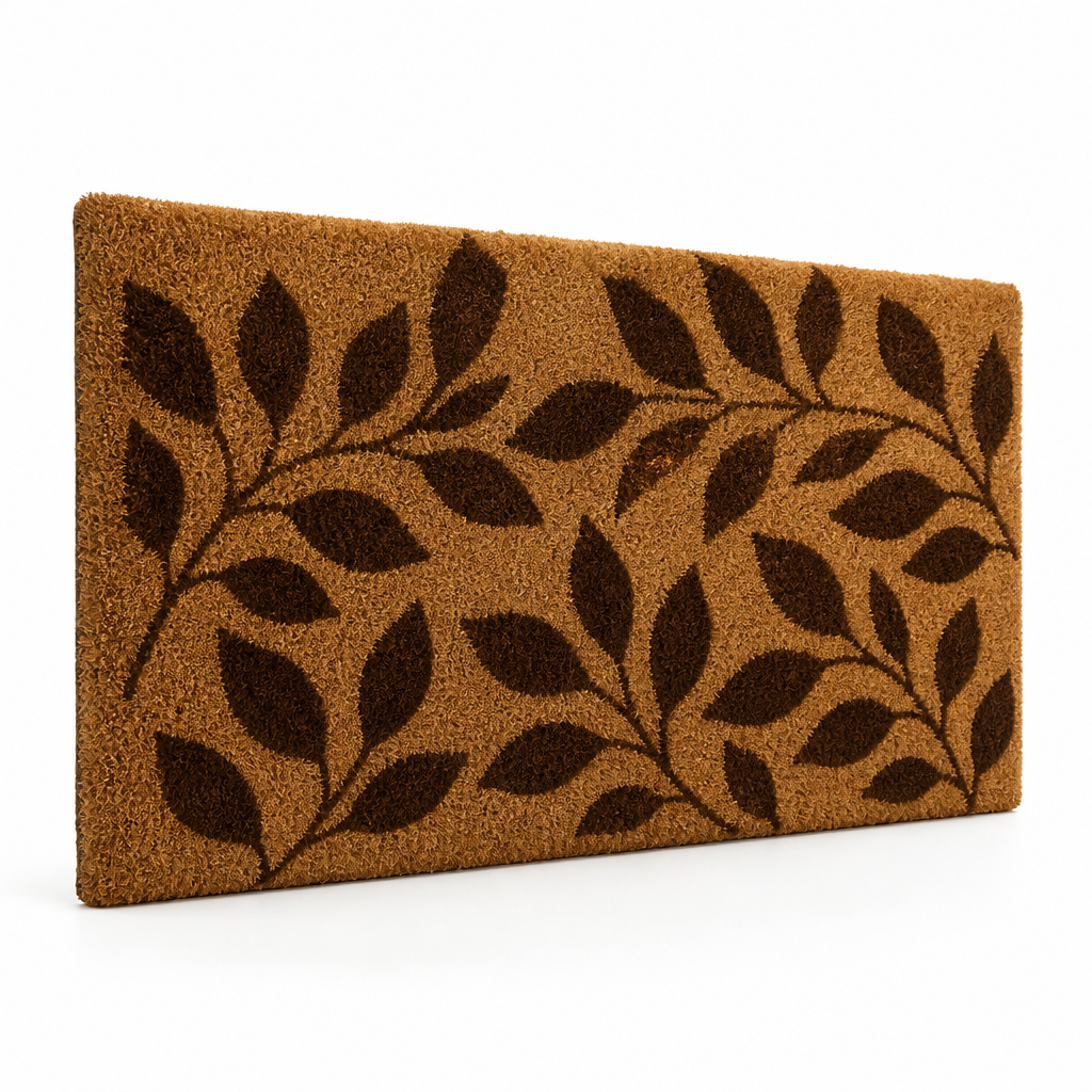 Entrance Mat Leaf Pattern Durable Fibers Non-Slip Backing