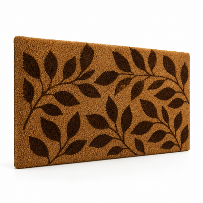 Entrance Mat Leaf Pattern Durable Fibers Non-Slip Backing
