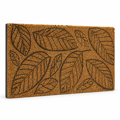 Entrance Mat Leaf Pattern Durable Fibers Non-Slip Backing