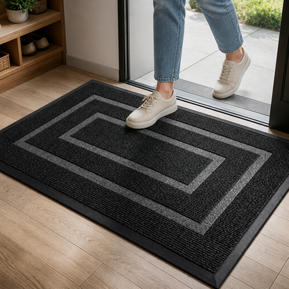 Entrance Mat Non-Slip Weather-Resistant Geometric Pattern