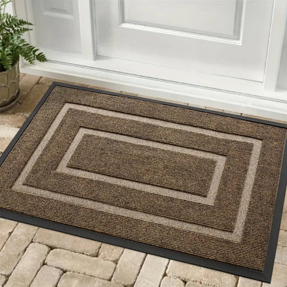 Entry Door Mat Dirt-Trapping Stain-Resistant Non-Slip Rubber Backing