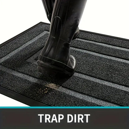 Entry Door Mat Dirt-Trapping Stain-Resistant Non-Slip Rubber Backing