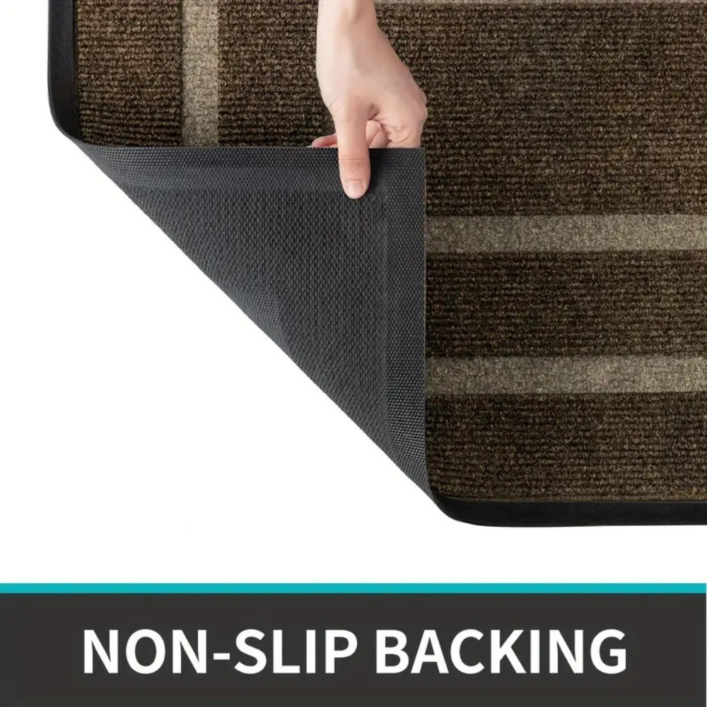 Entry Door Mat Dirt-Trapping Stain-Resistant Non-Slip Rubber Backing