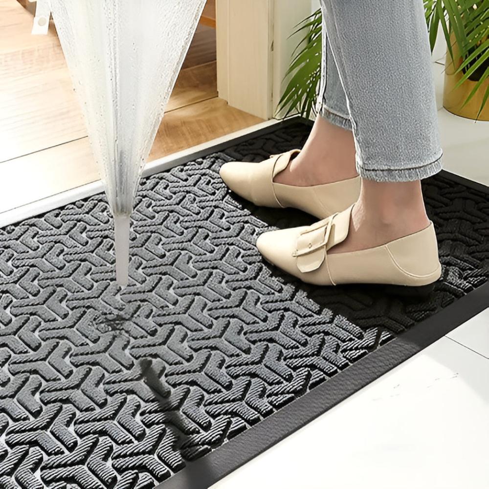 Entryway Door Mat Dirt-Trapping Fibers & Non-Slip Backing