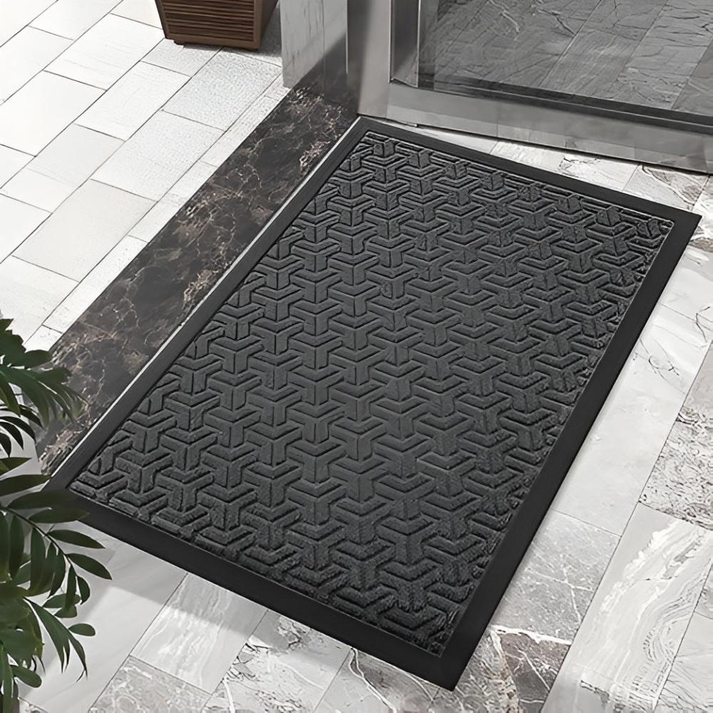 Entryway Door Mat Dirt-Trapping Fibers & Non-Slip Backing