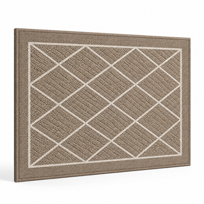 Entryway Mat Geometric Pattern Durable Fibers & Non-Slip Backing