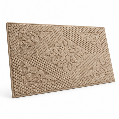 Entryway Mat Geometric Pattern Durable Fibers & Non-Slip Backing