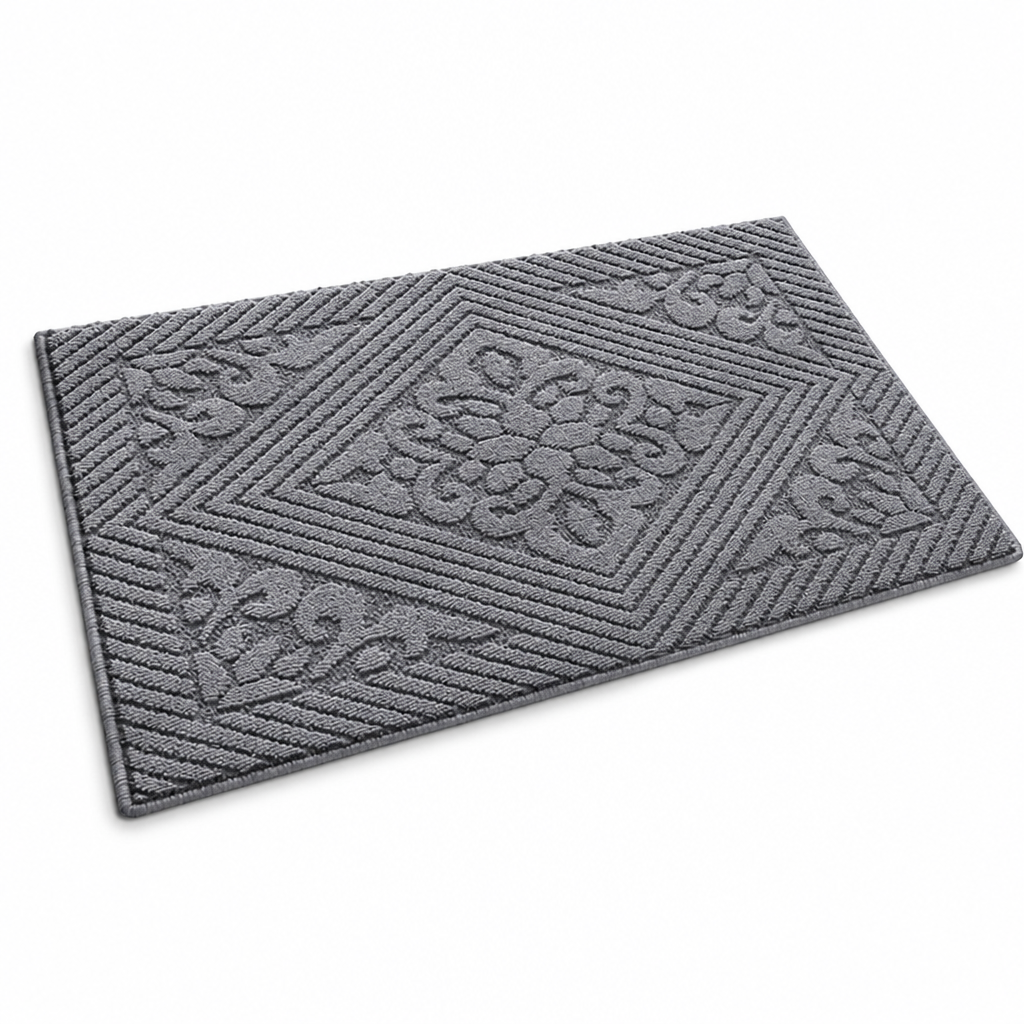 Entryway Mat Geometric Pattern Durable Fibers & Non-Slip Backing