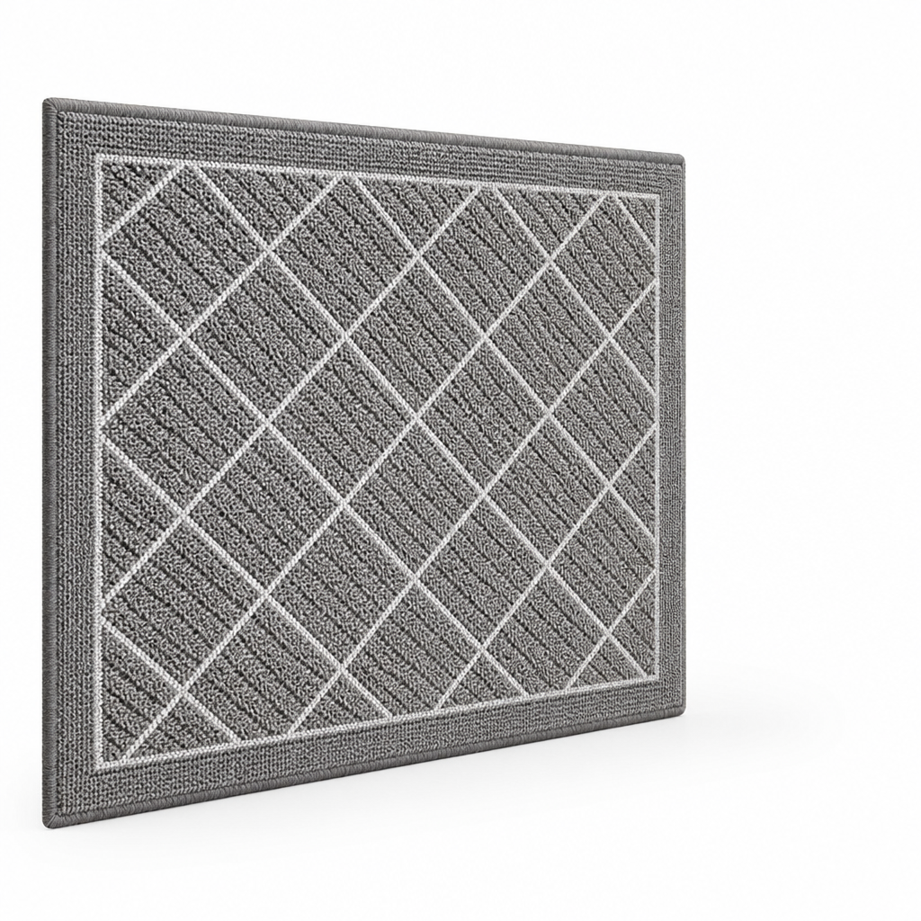 Entryway Mat Geometric Pattern Durable Fibers & Non-Slip Backing