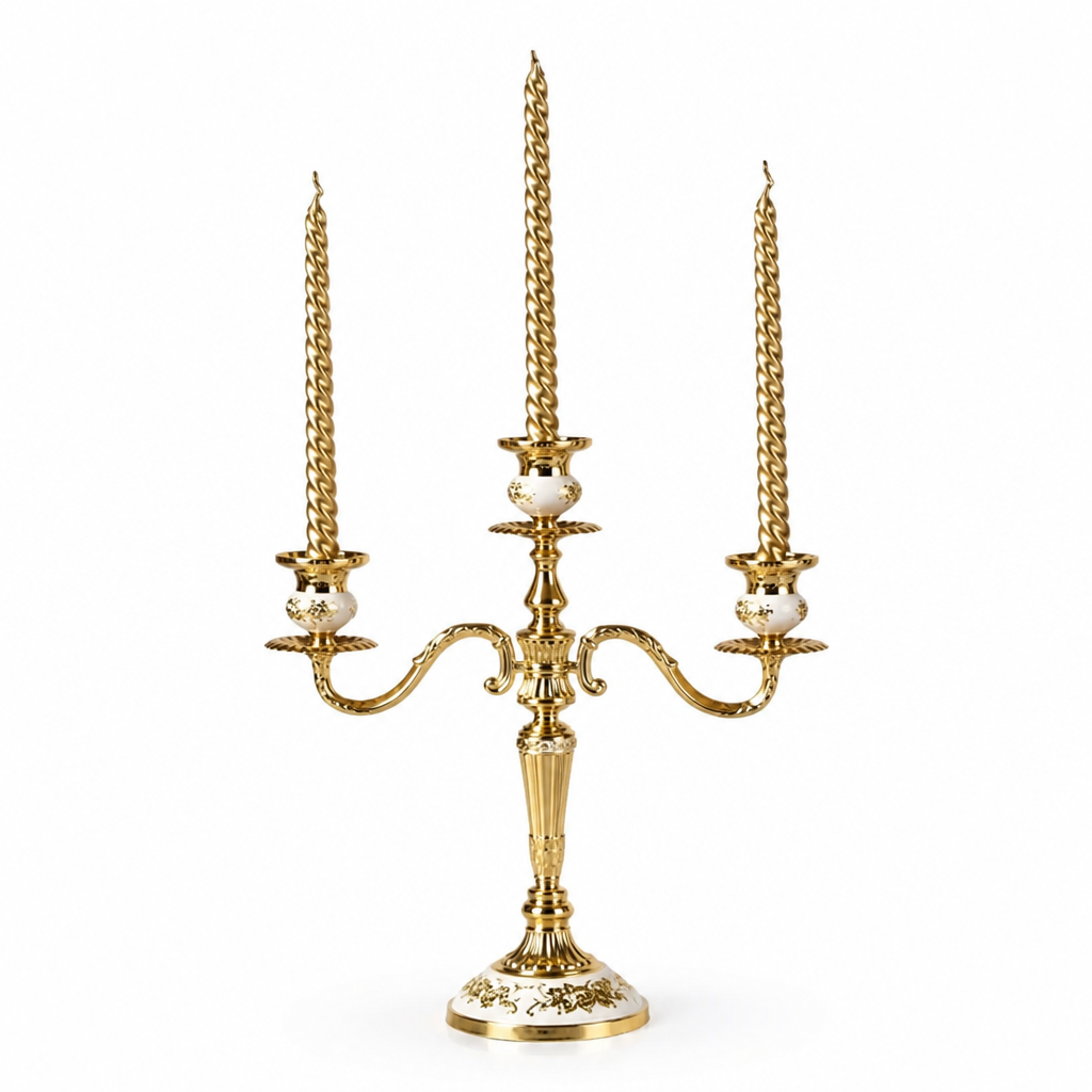 European-Style Candelabra With Curved Arms Taper Candle Holder