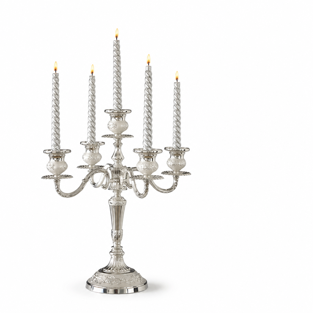 European-Style Candelabra With Curved Arms Taper Candle Holder