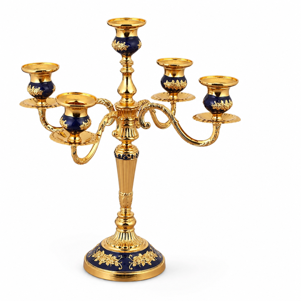 European-Style Candelabra With Curved Arms Taper Candle Holder