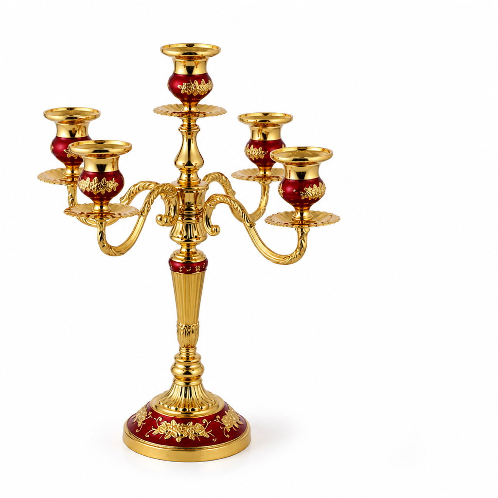 European-Style Candelabra With Curved Arms Taper Candle Holder