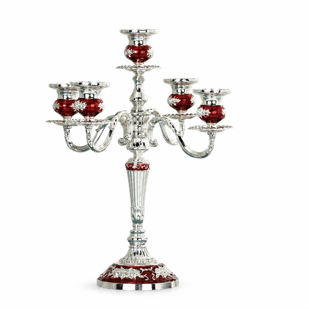European-Style Candelabra With Curved Arms Taper Candle Holder