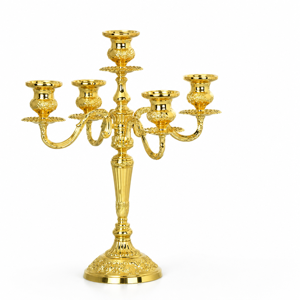 European-Style Candelabra With Curved Arms Taper Candle Holder