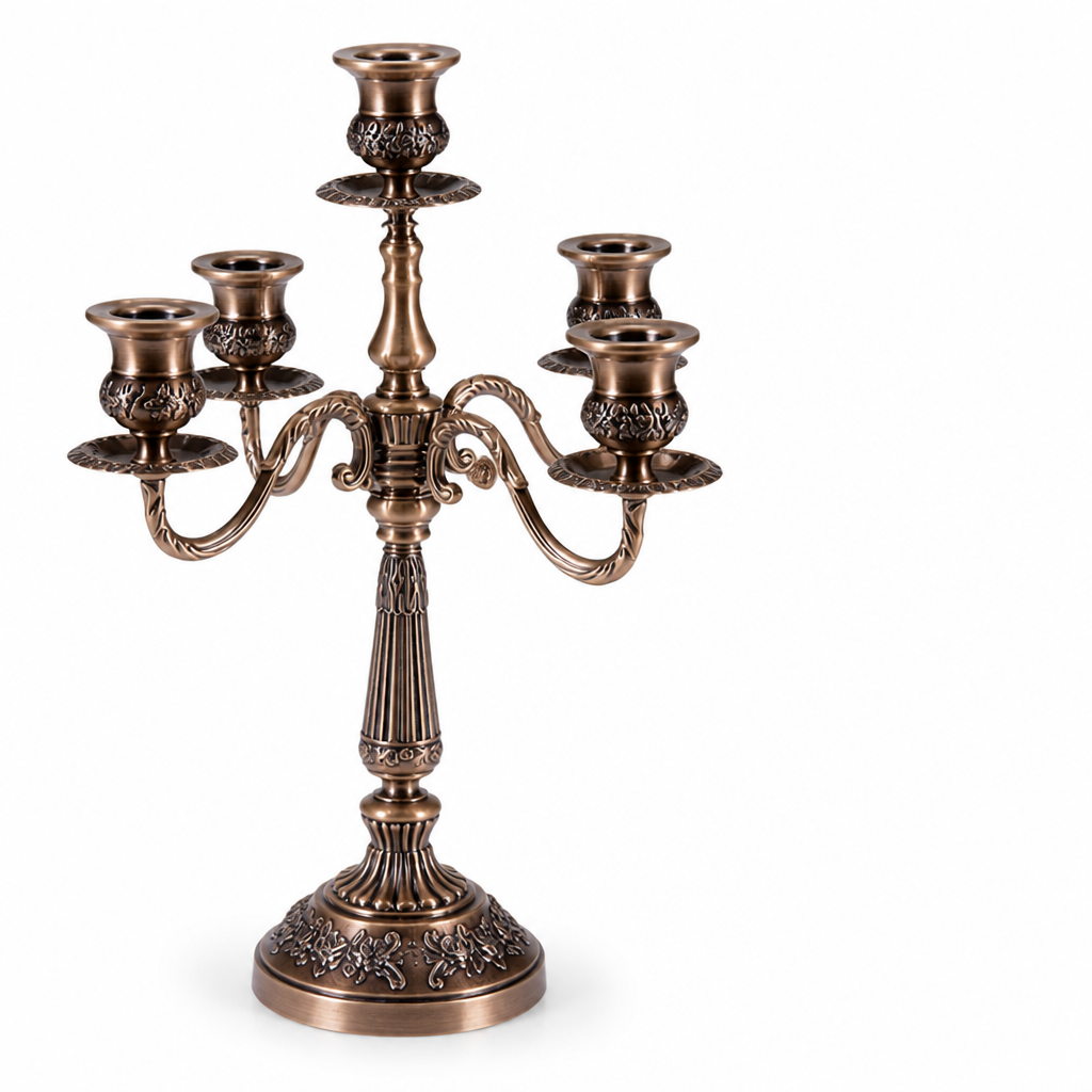 European-Style Candelabra With Curved Arms Taper Candle Holder