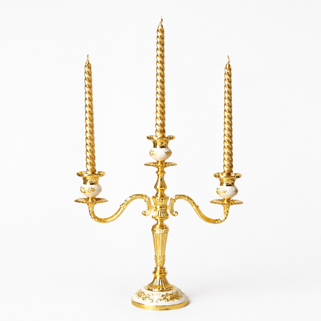 European-Style Candelabra With Curved Arms Taper Candle Holder
