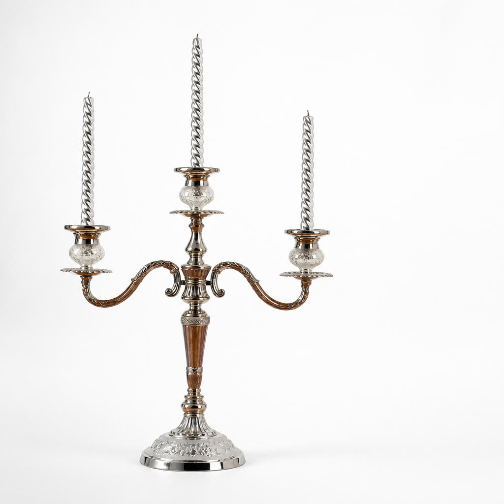 European-Style Candelabra With Curved Arms Taper Candle Holder