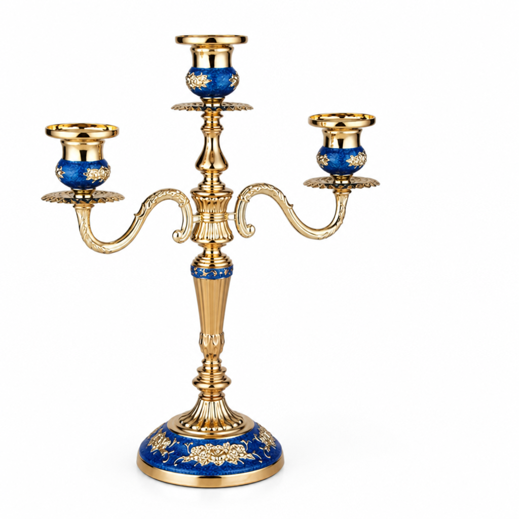 European-Style Candelabra With Curved Arms Taper Candle Holder