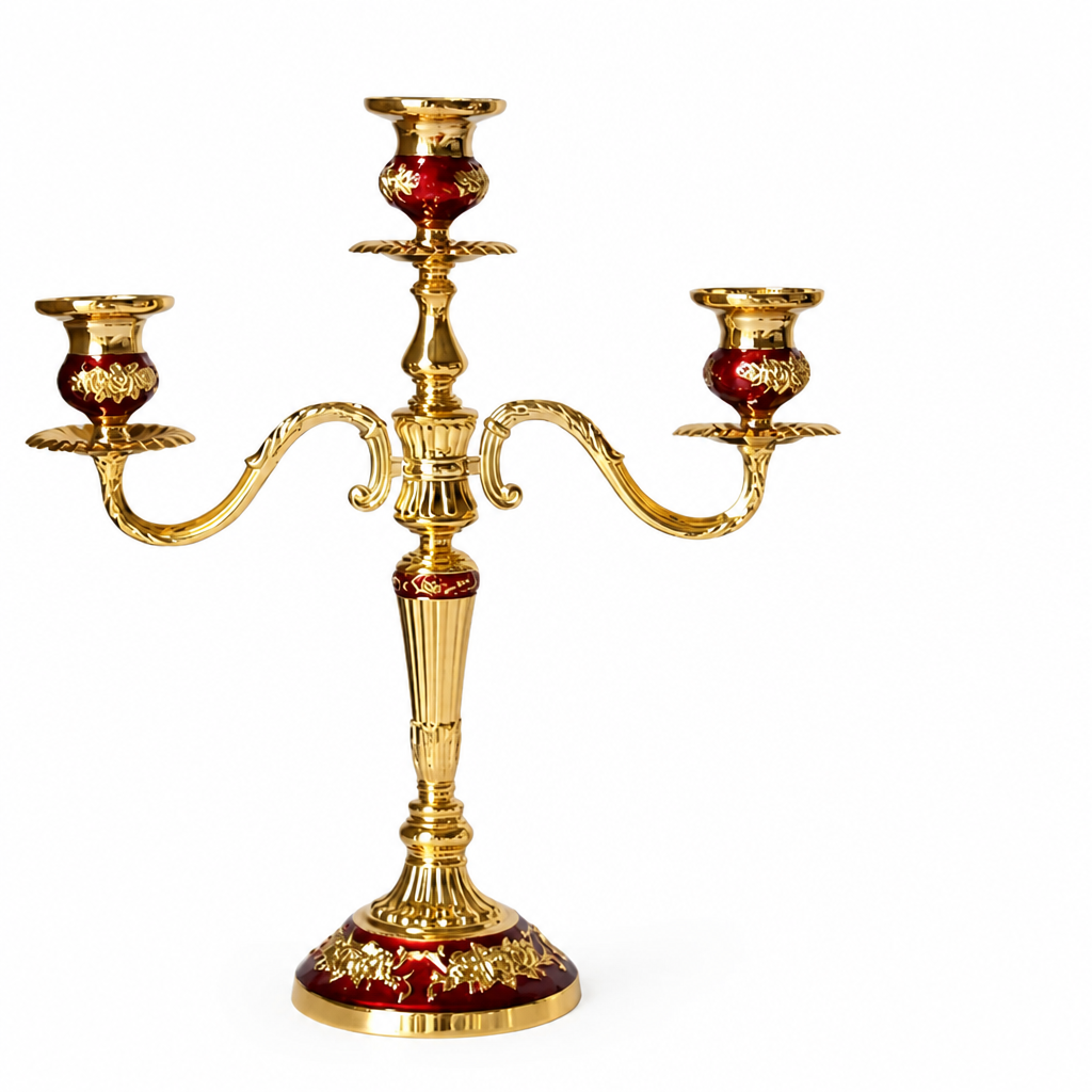European-Style Candelabra With Curved Arms Taper Candle Holder