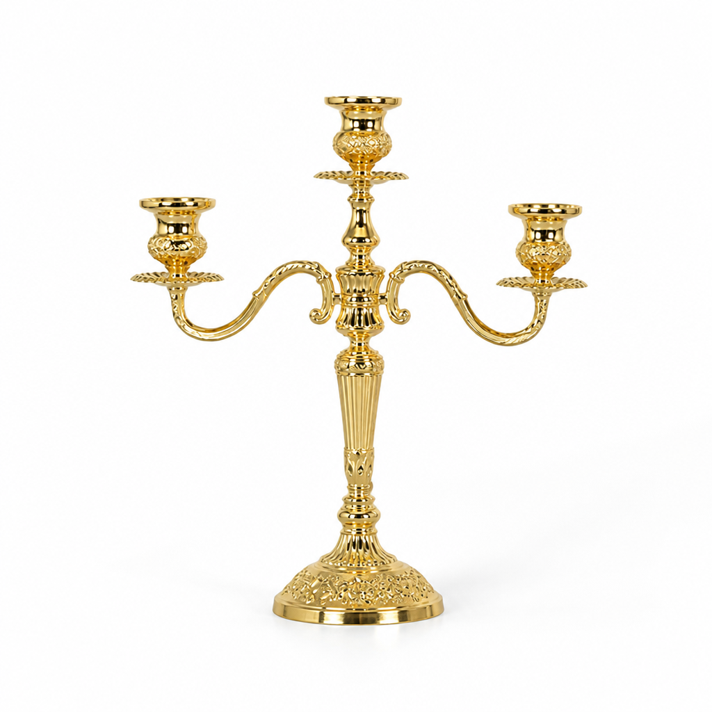 European-Style Candelabra With Curved Arms Taper Candle Holder