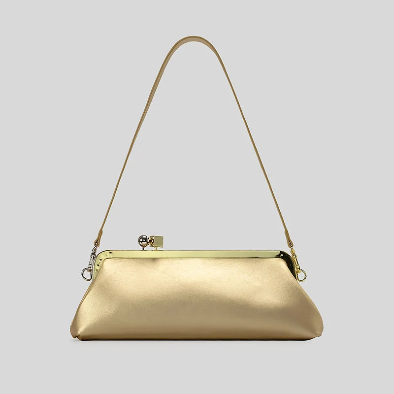 Evening Handbag Patent Leather Detachable Strap Clutch or Crossbody Style
