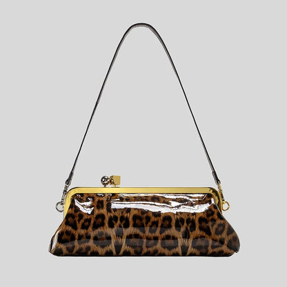 Evening Handbag Patent Leather Detachable Strap Clutch or Crossbody Style
