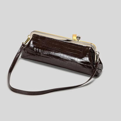 Evening Handbag Patent Leather Detachable Strap Clutch or Crossbody Style