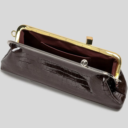 Evening Handbag Patent Leather Detachable Strap Clutch or Crossbody Style