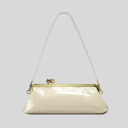 Evening Handbag Patent Leather Detachable Strap Clutch or Crossbody Style