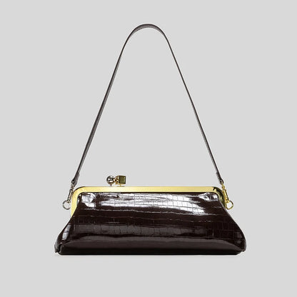 Evening Handbag Patent Leather Detachable Strap Clutch or Crossbody Style