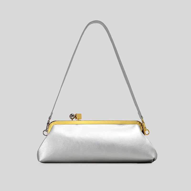 Evening Handbag Patent Leather Detachable Strap Clutch or Crossbody Style