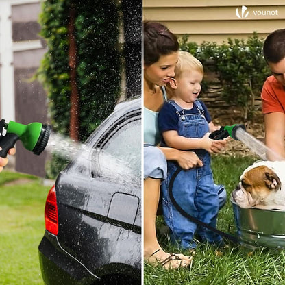 Expandable Garden Hose 49 Ft 10 Spray Modes Brass Connectors