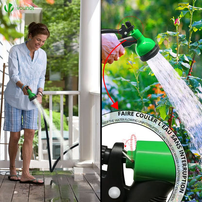 Expandable Garden Hose 49 Ft 10 Spray Modes Brass Connectors