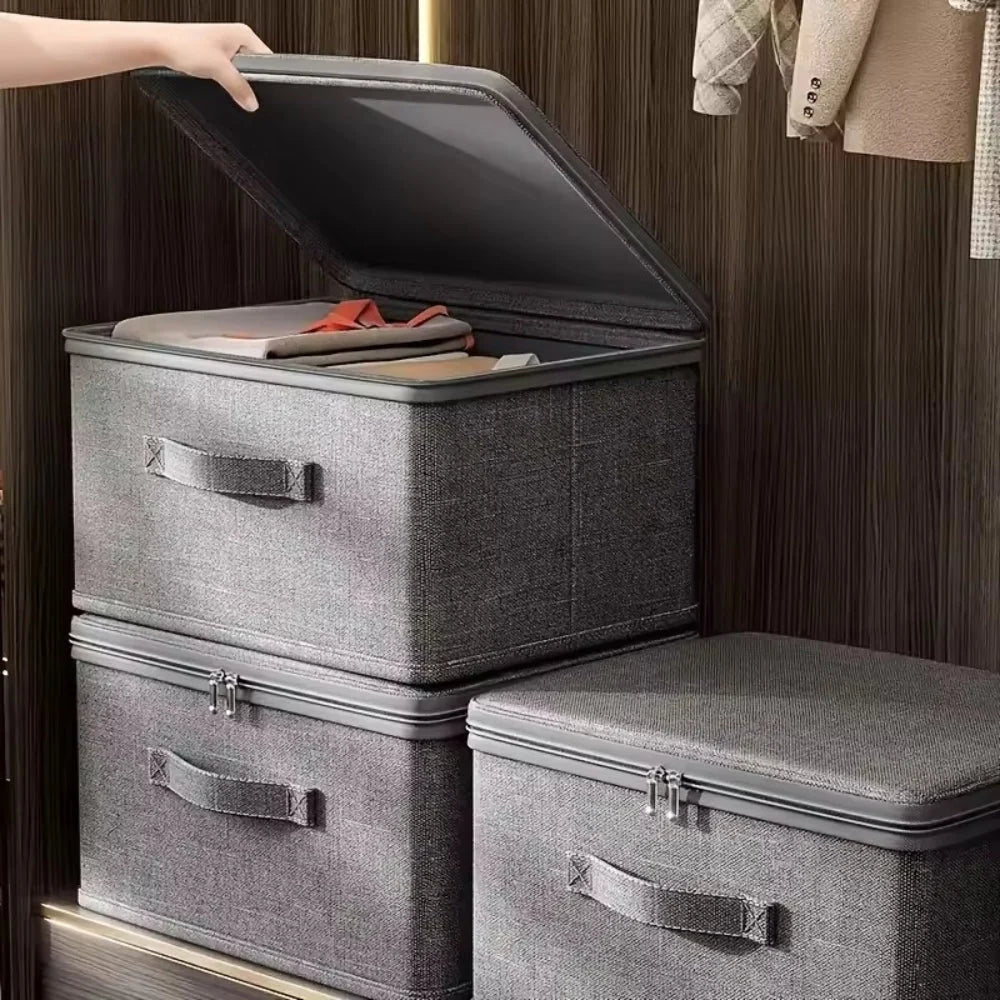 Fabric Storage Box Foldable Breathable Reinforced Stitching