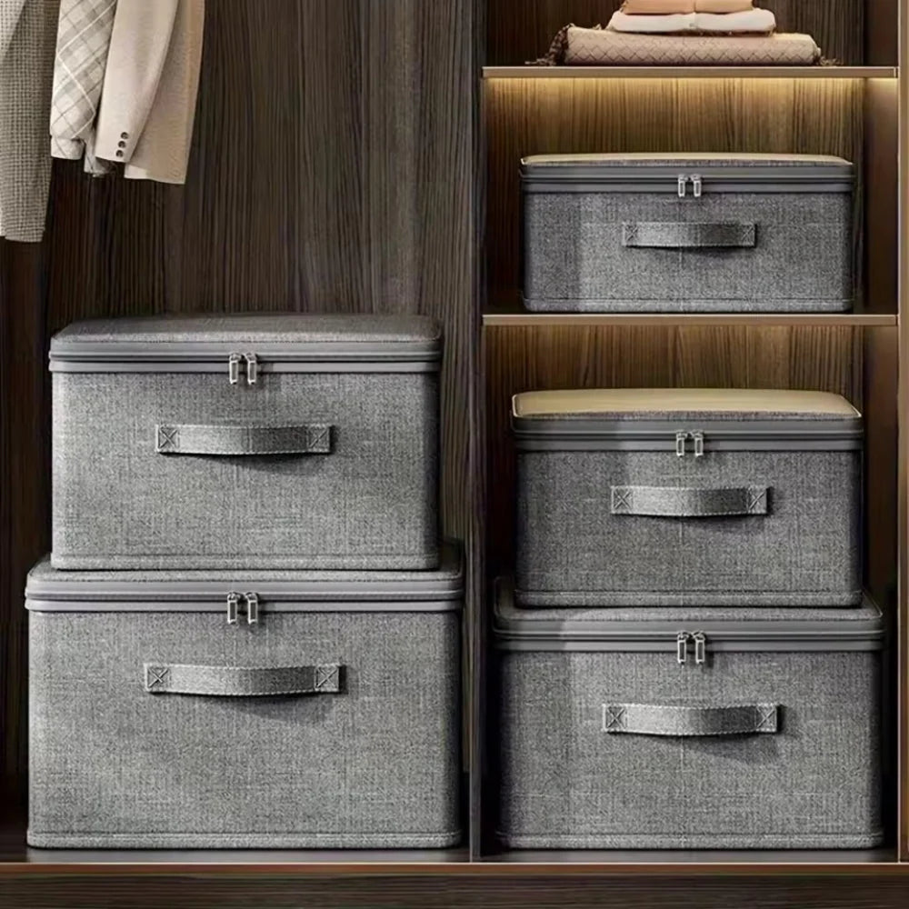 Fabric Storage Box Foldable Breathable Reinforced Stitching