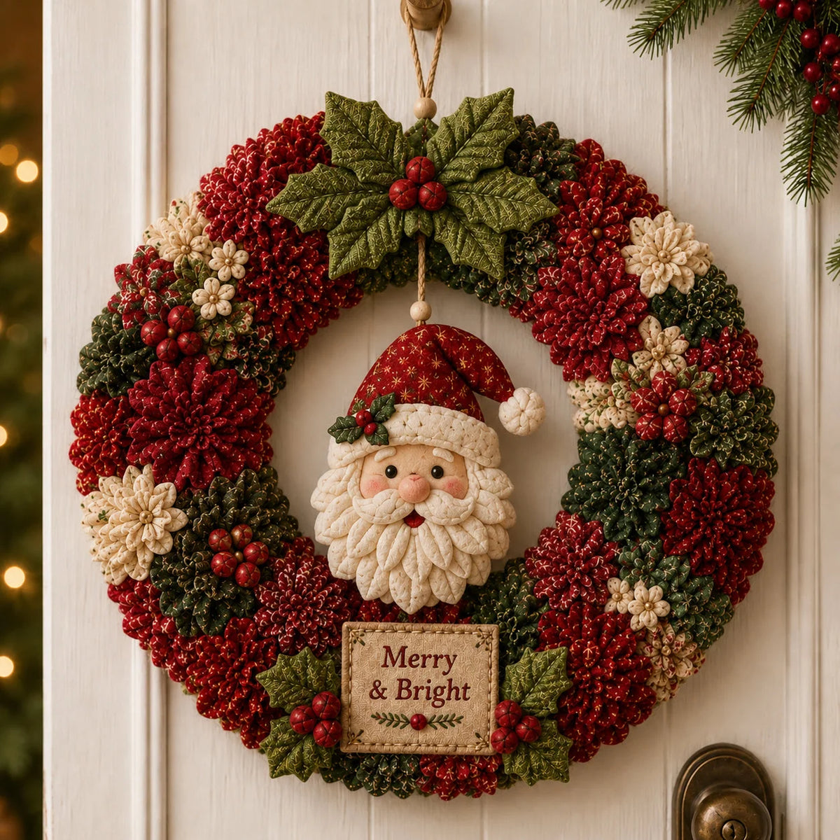 Fabric Wreath DIY Kit No-Sew 3D Christmas Decor