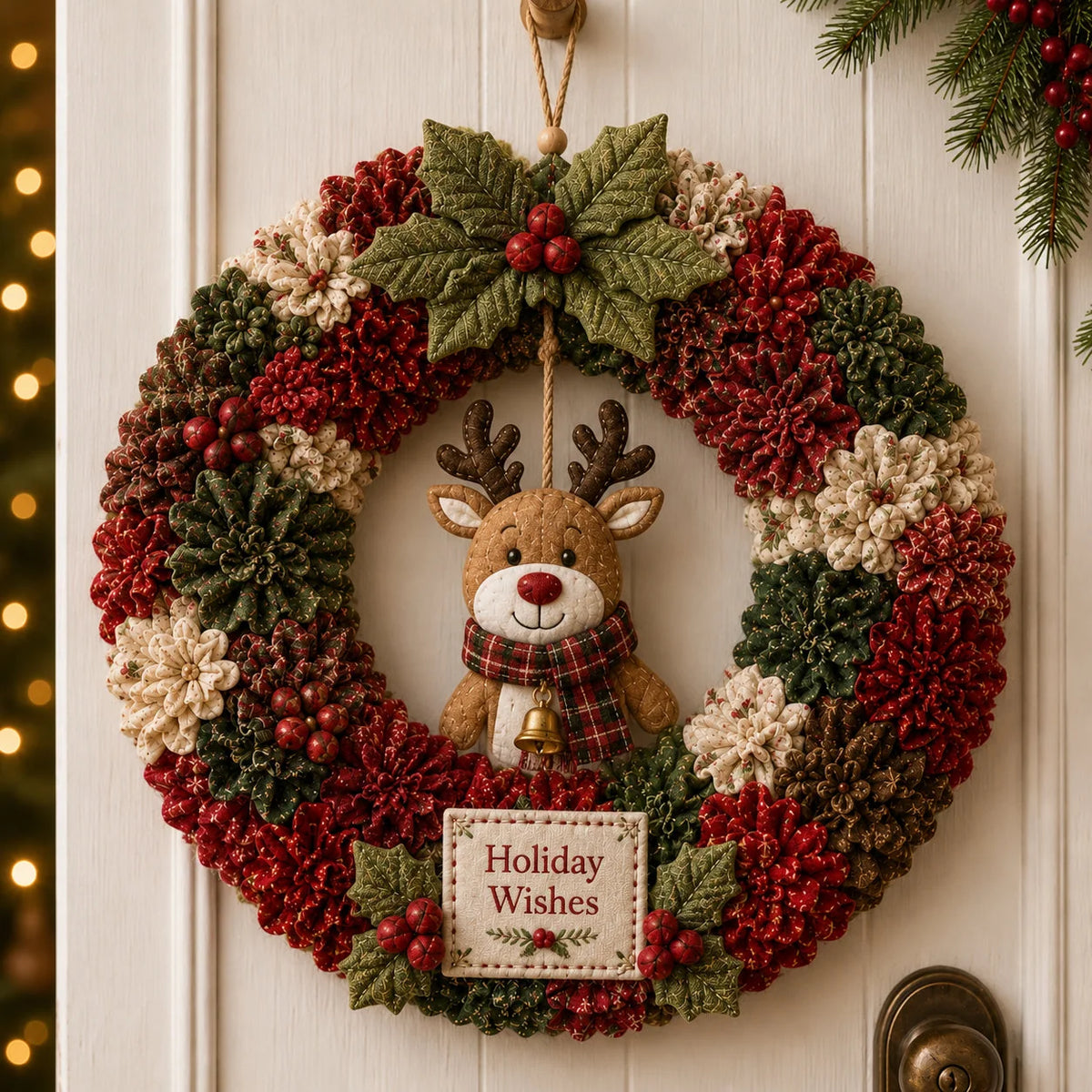 Fabric Wreath DIY Kit No-Sew 3D Christmas Decor