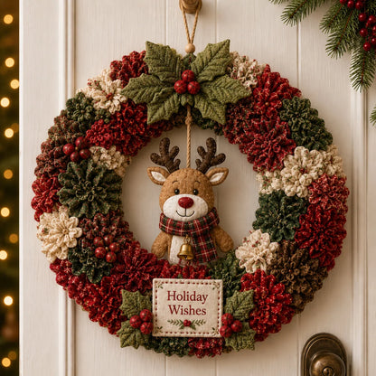 Fabric Wreath DIY Kit No-Sew 3D Christmas Decor