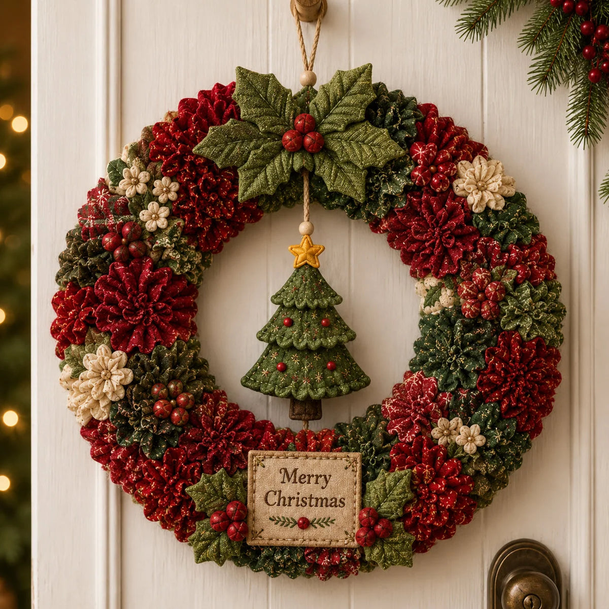 Fabric Wreath DIY Kit No-Sew 3D Christmas Decor