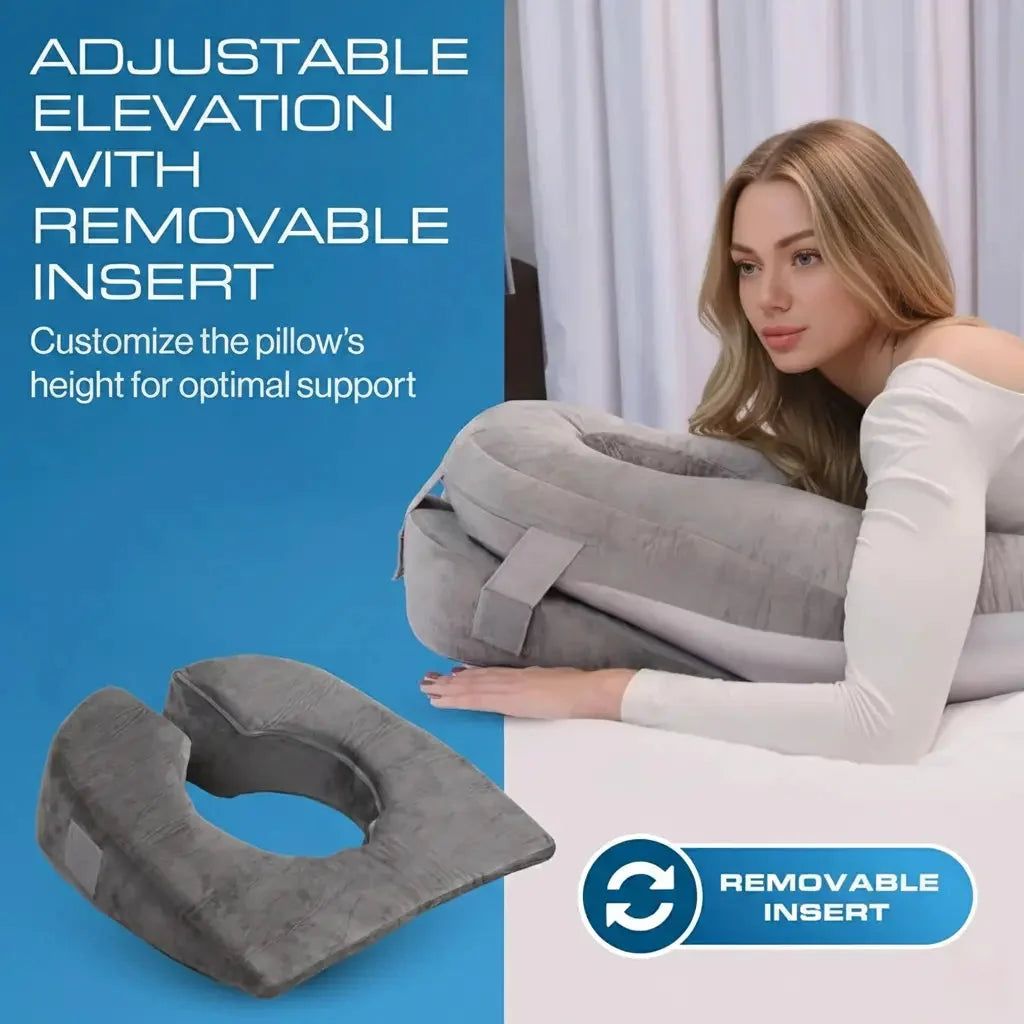 Face-Down Pillow Face Opening Shredded Memory Foam Reversible Cover