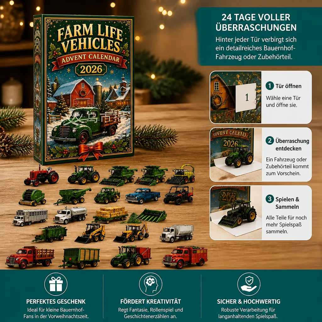 Farm Vehicle Advent Calendar 24 Daily Surprises