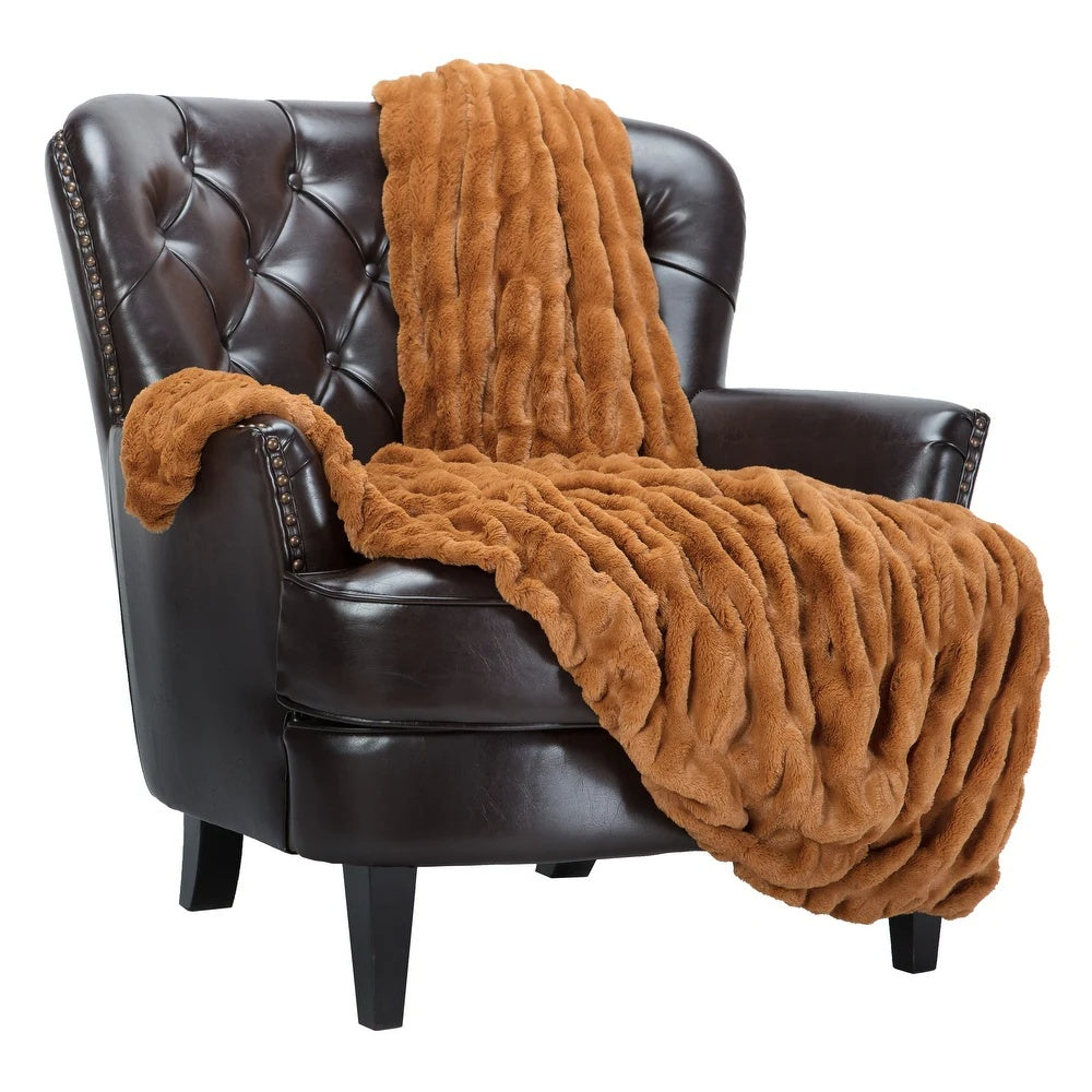 Faux Fur Blanket Reversible Plush & Breathable Fleece