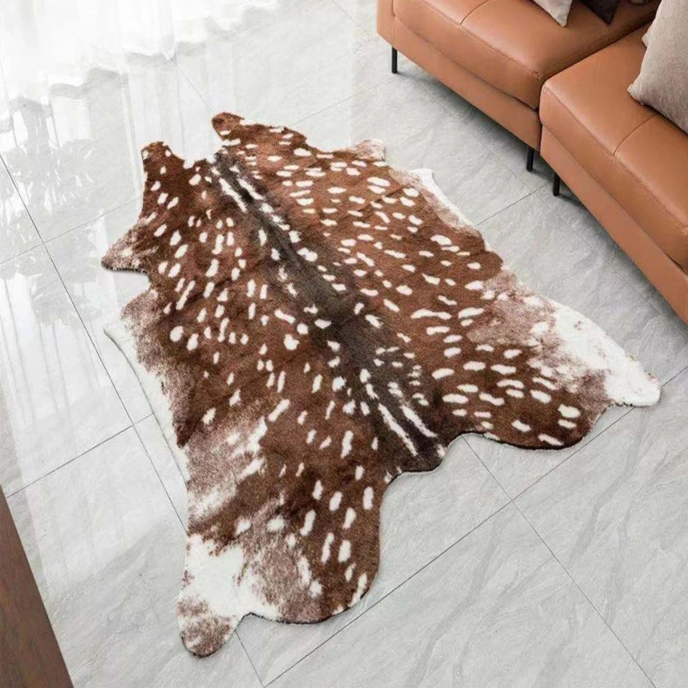 Faux Fur Rug Low-Pile Microfiber Machine Washable