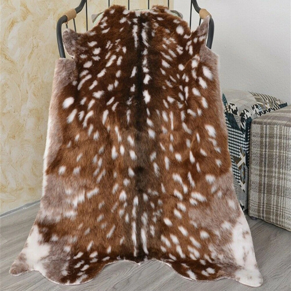 Faux Fur Rug Low-Pile Microfiber Machine Washable