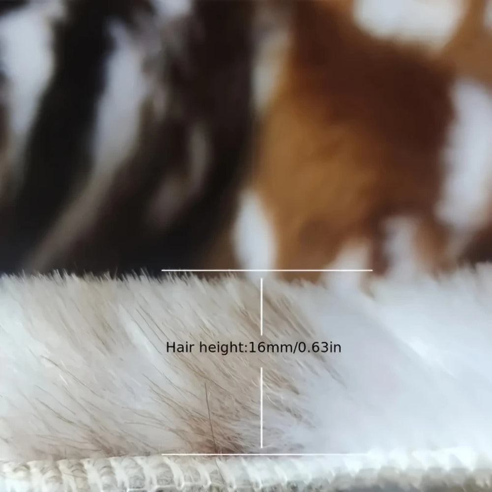 Faux Fur Rug Low-Pile Microfiber Machine Washable