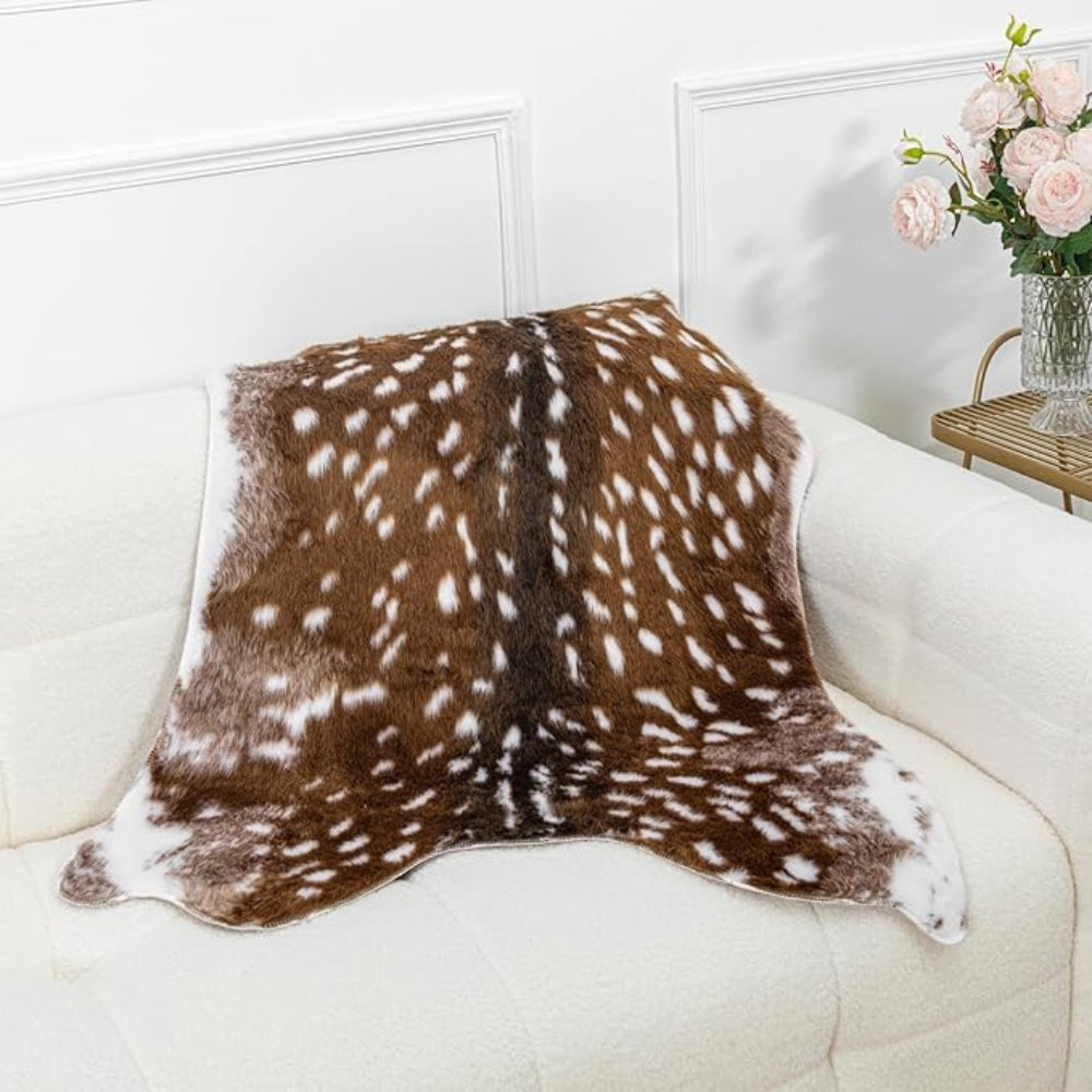Faux Fur Rug Low-Pile Microfiber Machine Washable