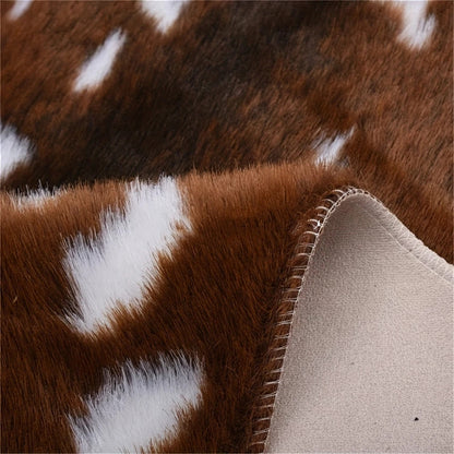 Faux Fur Rug Low-Pile Microfiber Machine Washable