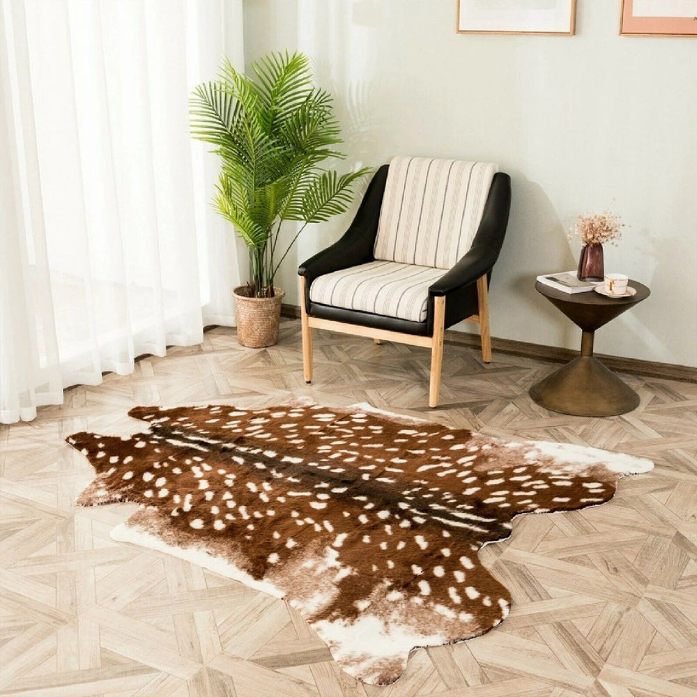 Faux Fur Rug Low-Pile Microfiber Machine Washable