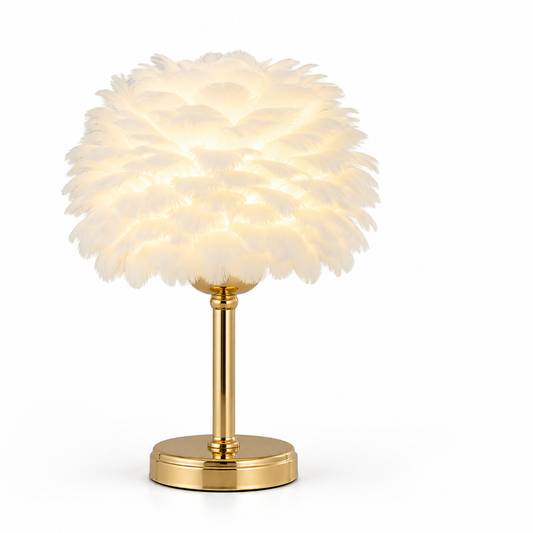 Feather Shade Table Lamp (Warm Ambient Lighting)
